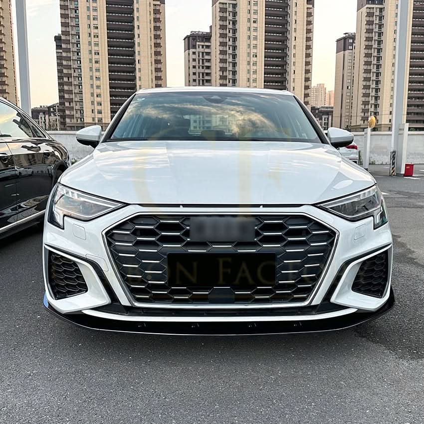 P Style Gloss Black Front Splitter for Audi A3 8Y S Line S3 20-24