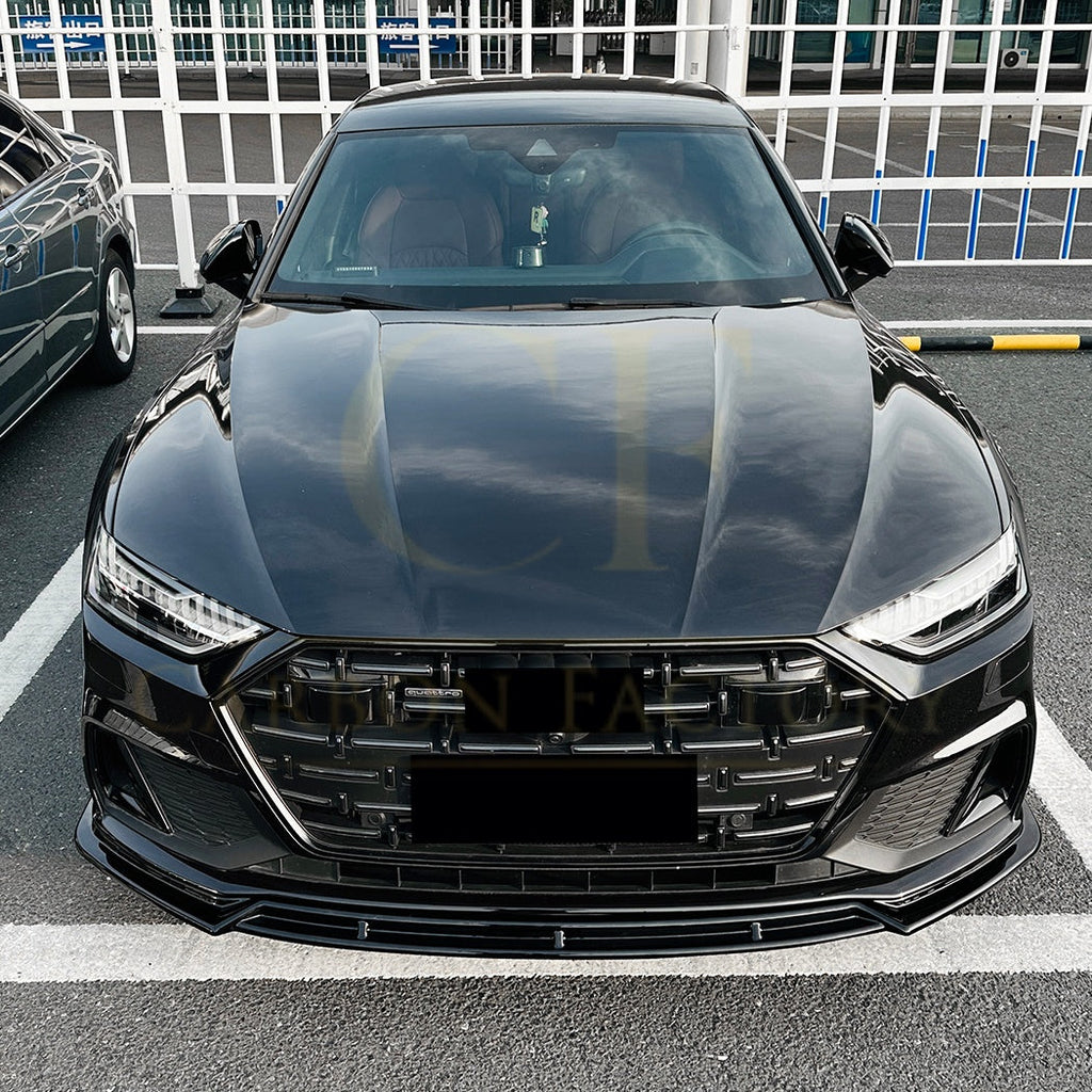 V Style Gloss Black Front Splitter for Audi C8 A7 S Line S7 18-22