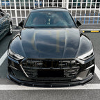 V Style Gloss Black Front Splitter for Audi C8 A7 S Line S7 18-22