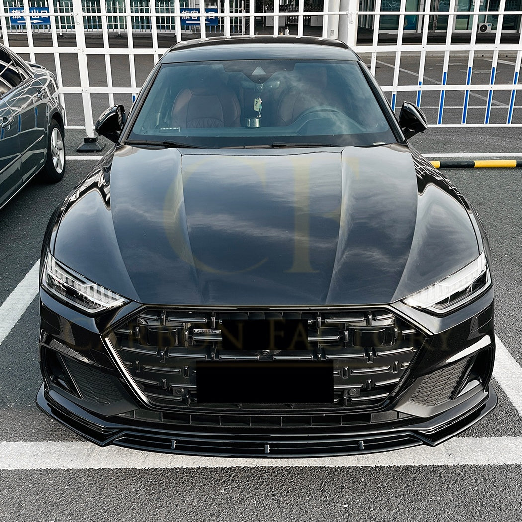 V Style Gloss Black Front Splitter for Audi C8 A7 S Line S7 18-22