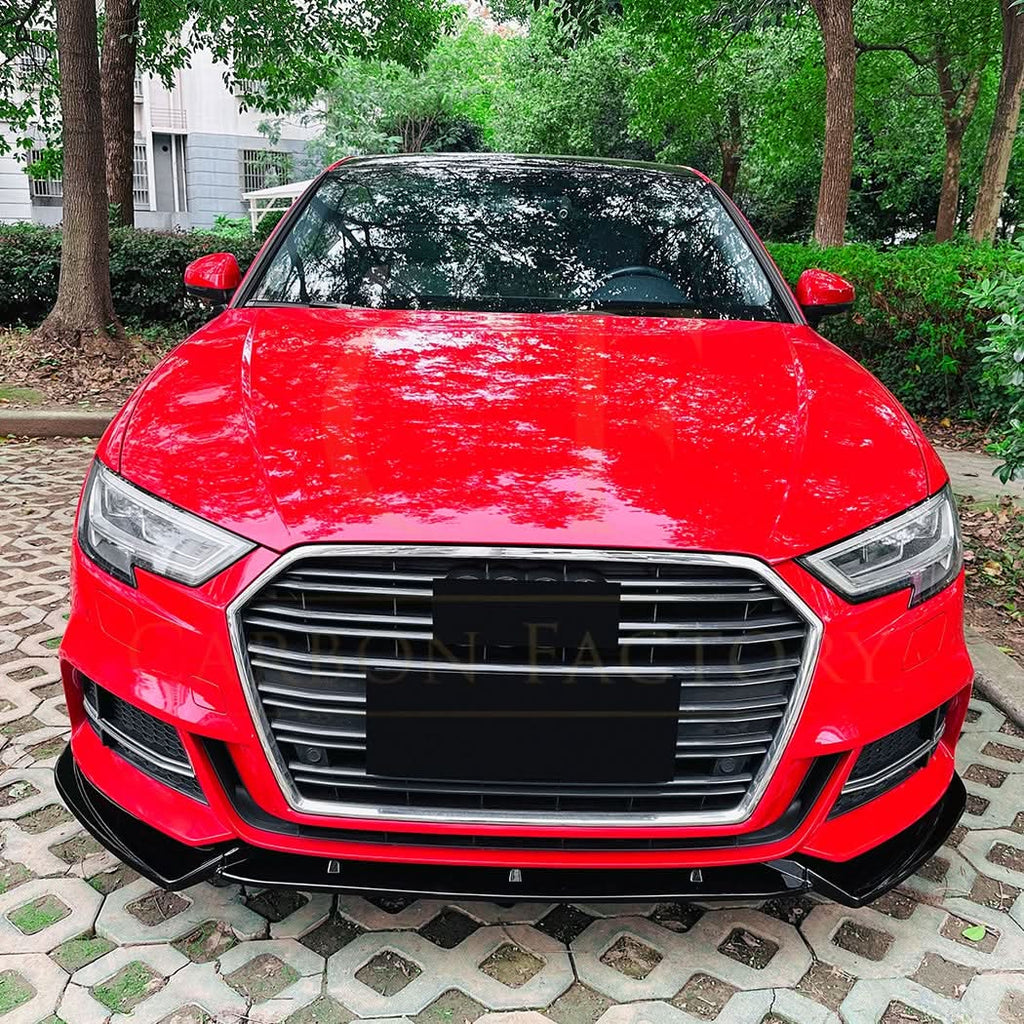 V Style Gloss Black Front Splitter for Audi A3 8V S Line & S3 17-20