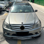 V Style Gloss Black Front Splitter for Mercedes Benz W204 C Class AMG Model 08-10