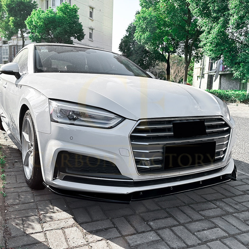 V Style Gloss Black Front Splitter for Audi B9 A5 S Line & S5 17-20