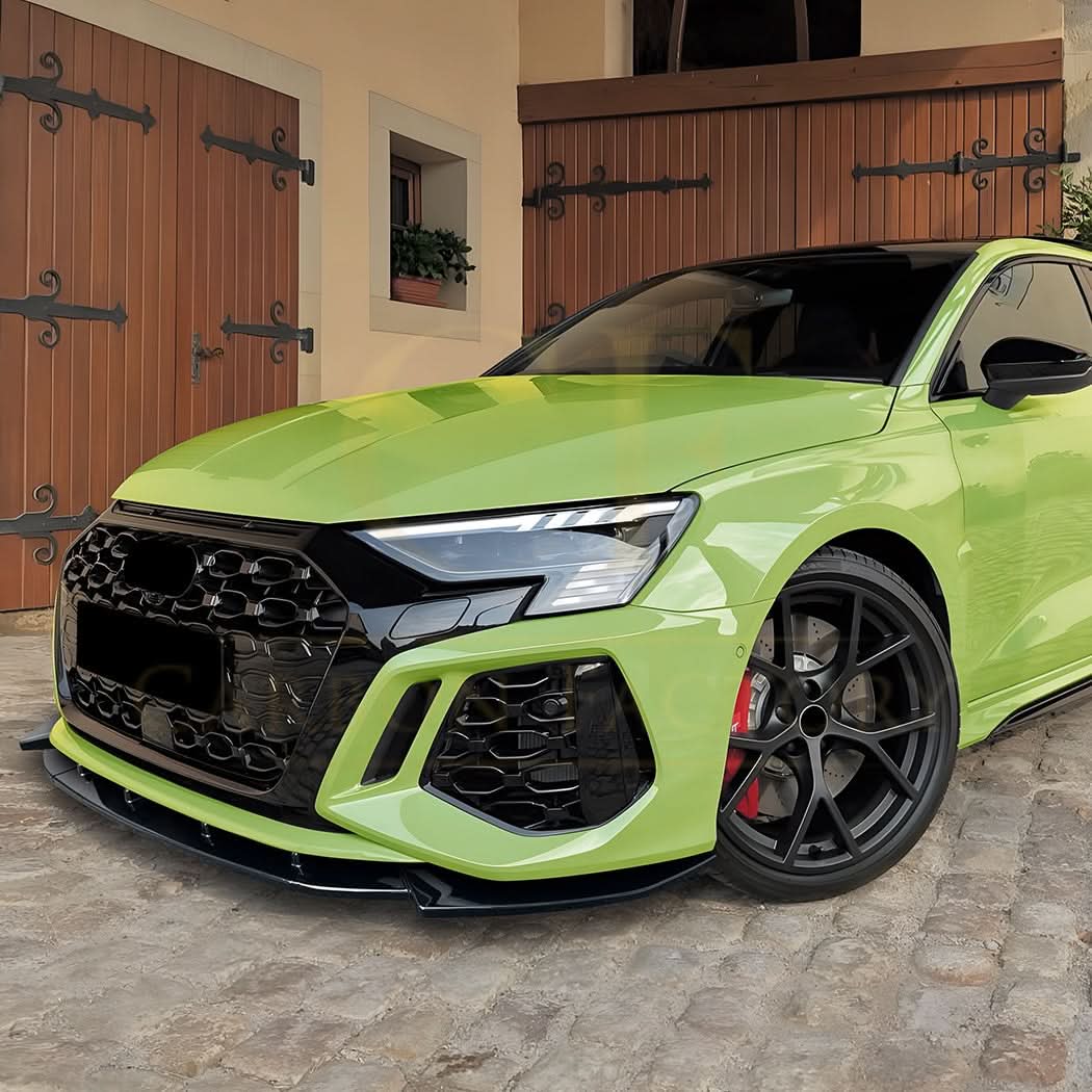 V Style Gloss Black Front Splitter for Audi 8Y RS3 20-24