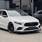 V Style Gloss Black Front Splitter for Mercedes Benz W177 A Class AMG & A35 18-22
