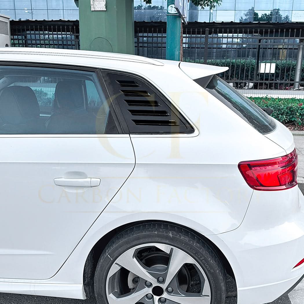Gloss Black Window Louver Vents for Audi A3 8V S3 Hatchback 13-20