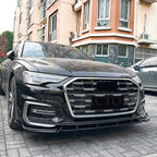 V Style Gloss Black Front Splitter for Audi C8 A6 S Line & S6 Saloon / Avant 18-25