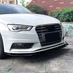 V Style Gloss Black Front Splitter for Audi A3 8V Standard model 13-16