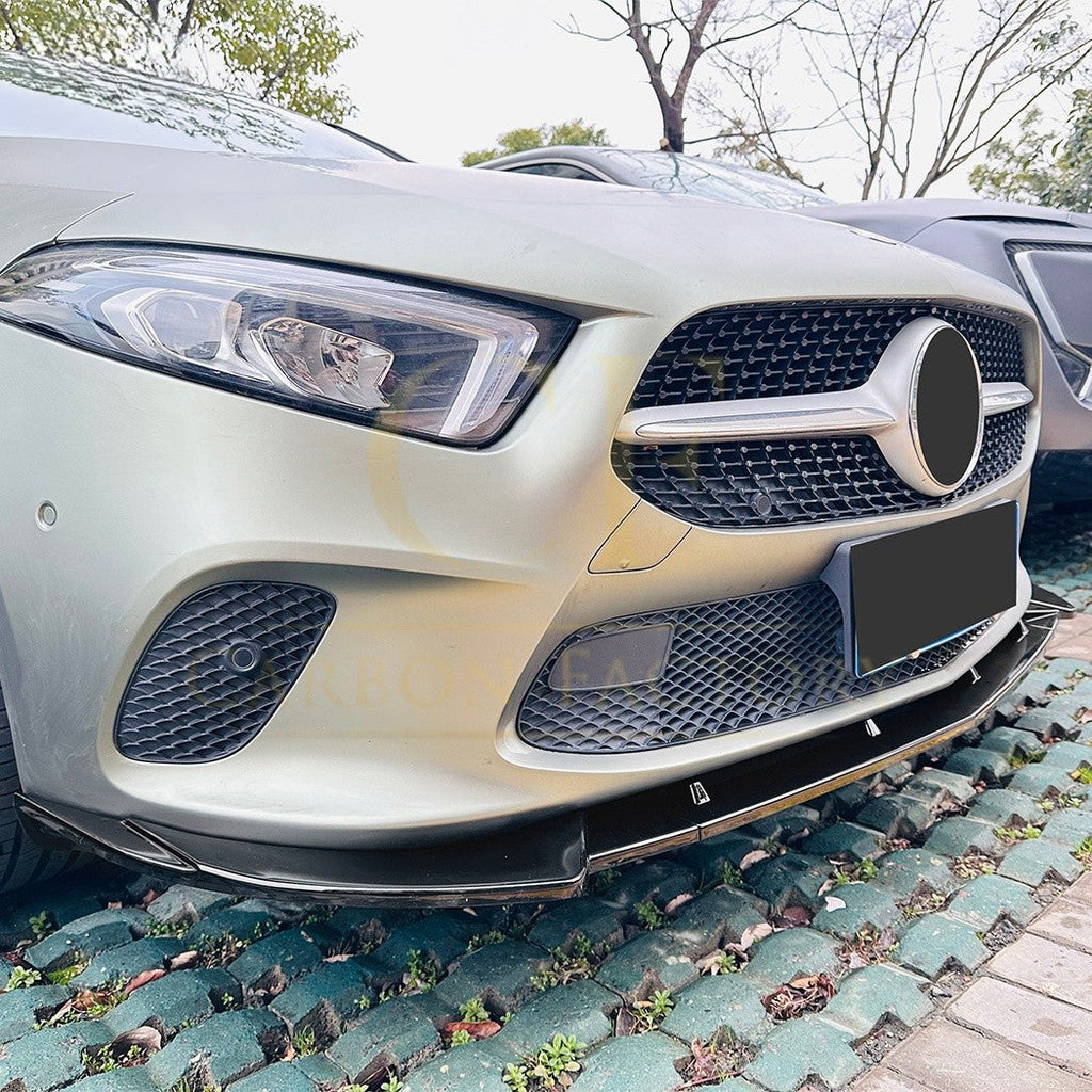 V Style Gloss Black Front Splitter for Mercedes Benz W177 A Class 18-22