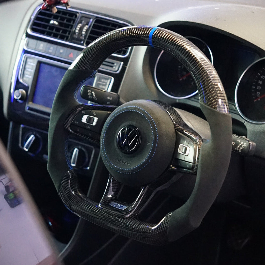 Volkswagen Golf MK7 / MK7.5 GTI / GTD / R-Line / R Carbon Fibre Steering Wheel (CUSTOM / 2013 - 2020 Models)