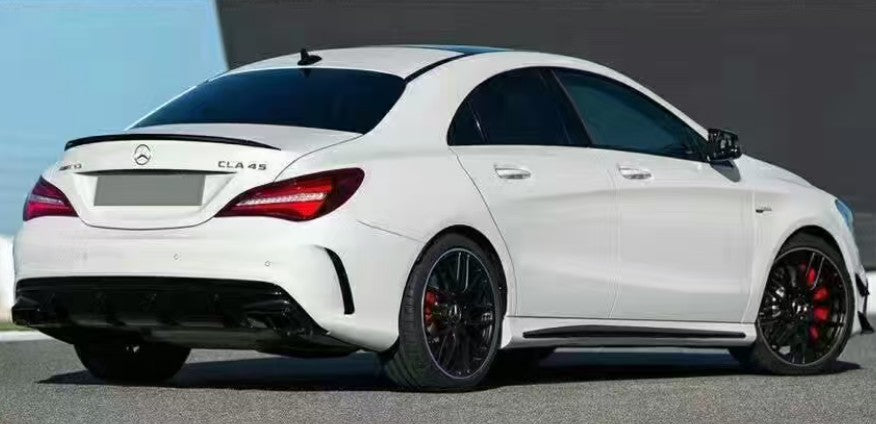 A Style Gloss Black Rear Diffuser & Exhaust Tips for Mercedes Benz W117 CLA 16-18