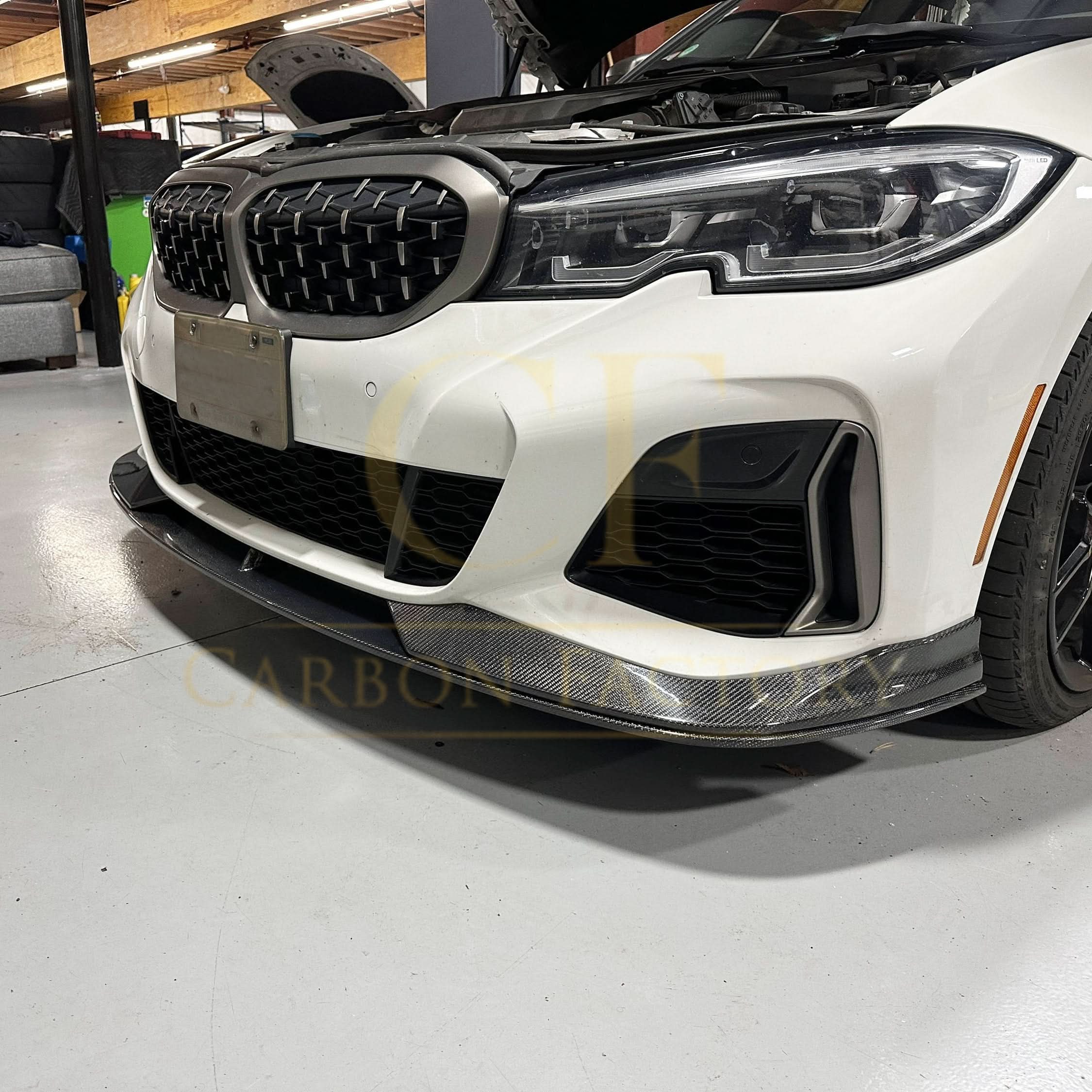 AC Style Carbon Fibre Front Splitter for BMW G20 G21 3 Series Pre-LCI M Sport 19-22