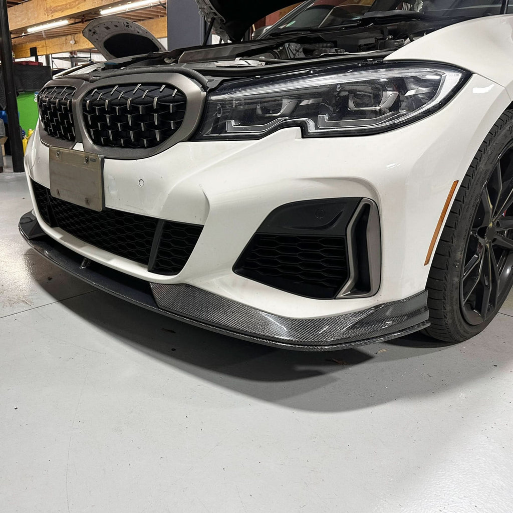 AC Style Carbon Fibre Front Splitter for BMW G20 G21 3 Series Pre-LCI M Sport 19-22
