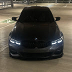 AC Style Gloss Black Front Splitter for BMW 3 Series G20 G21 Pre-LCI 19-22