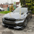 AC Style Gloss Black Front Splitter for BMW 3 Series G20 G21 Pre-LCI 19-22