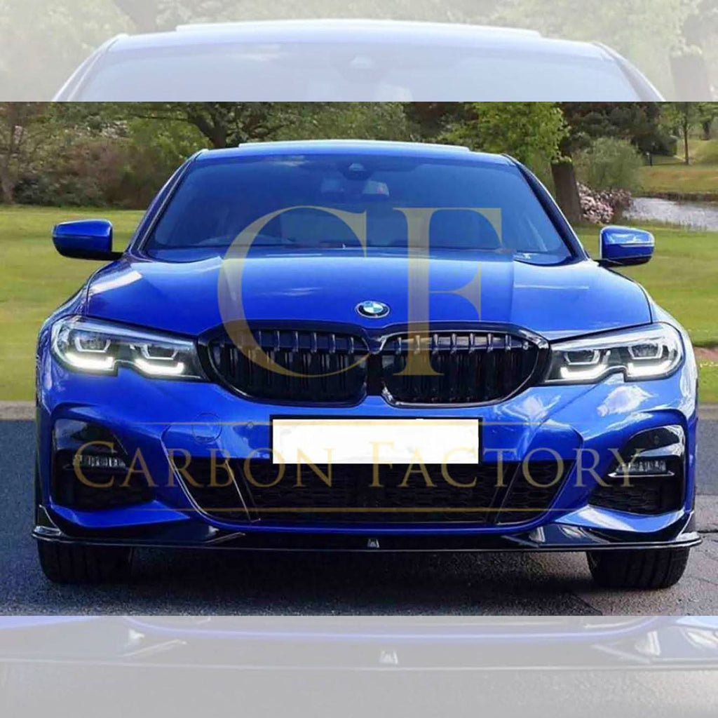 AC Style Gloss Black Front Splitter for BMW 3 Series G20 G21 Pre-LCI 19-22