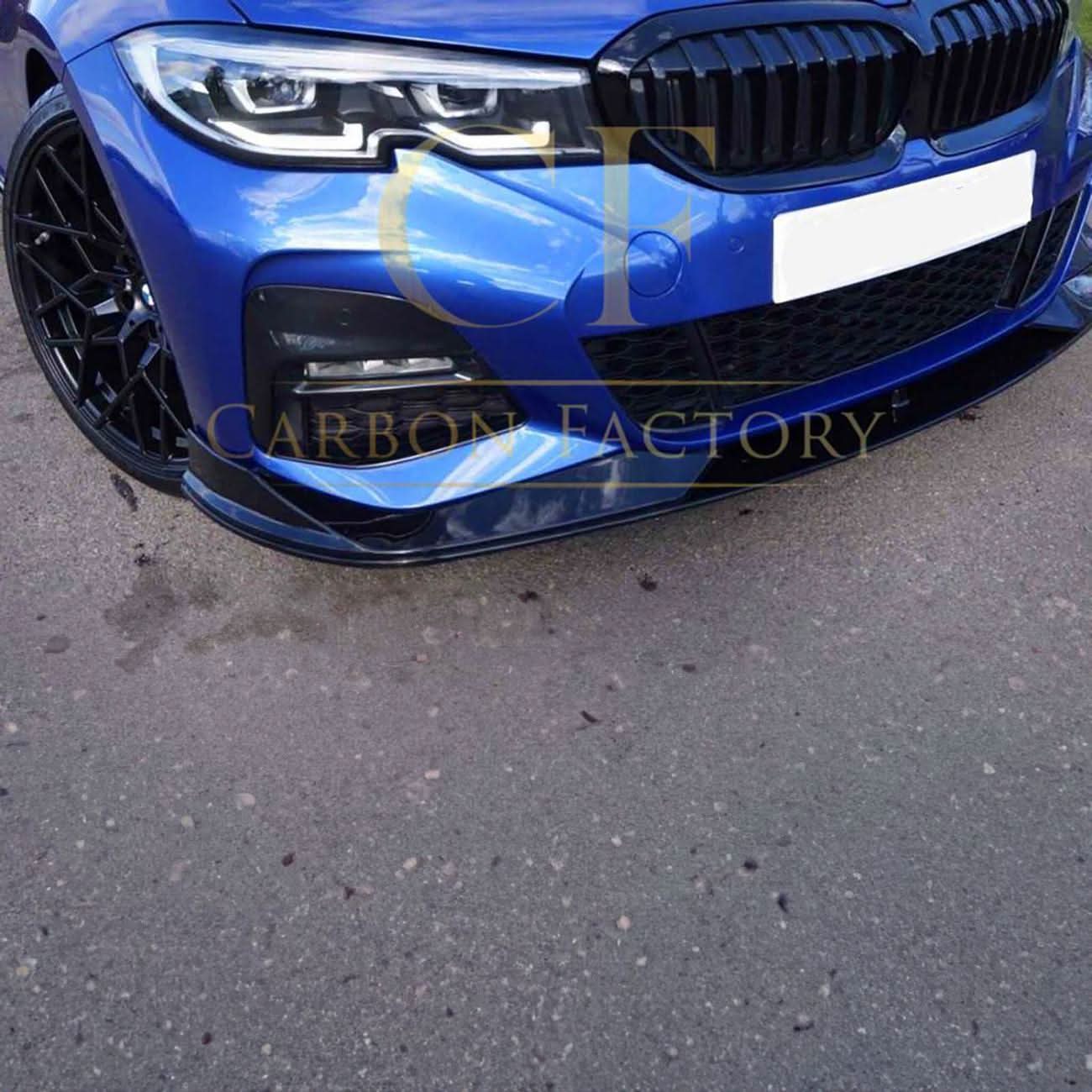 AC Style Gloss Black Front Splitter for BMW 3 Series G20 G21 Pre-LCI 19-22