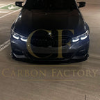 AC Style Gloss Black Front Splitter for BMW 3 Series G20 G21 Pre-LCI 19-22