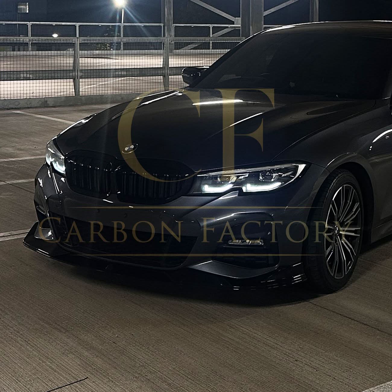 AC Style Gloss Black Front Splitter for BMW 3 Series G20 G21 Pre-LCI 19-22