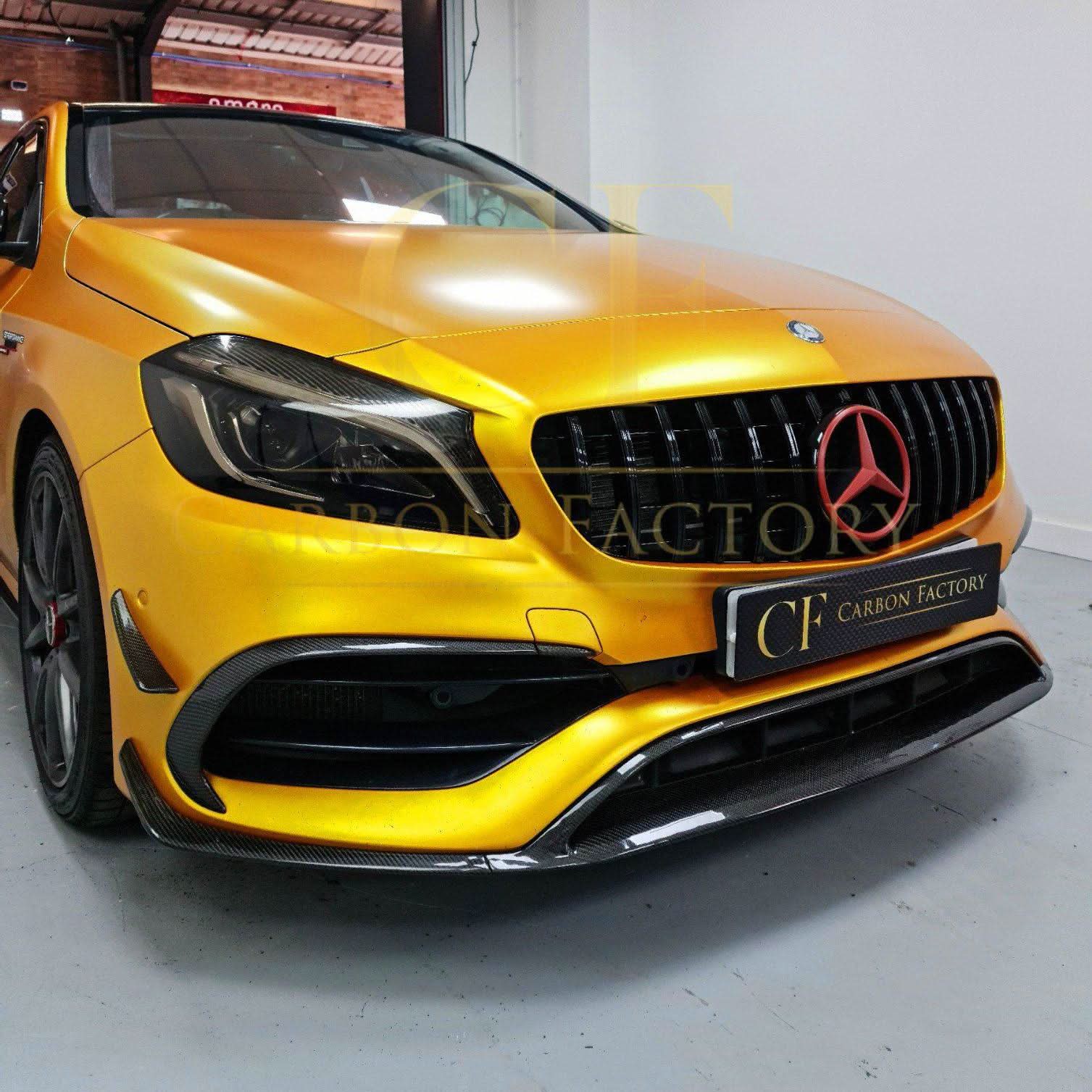 AMG Carbon Fibre Canards Winglets Splitter (8 Pieces) for Mercedes Benz W176 A Class 16-18