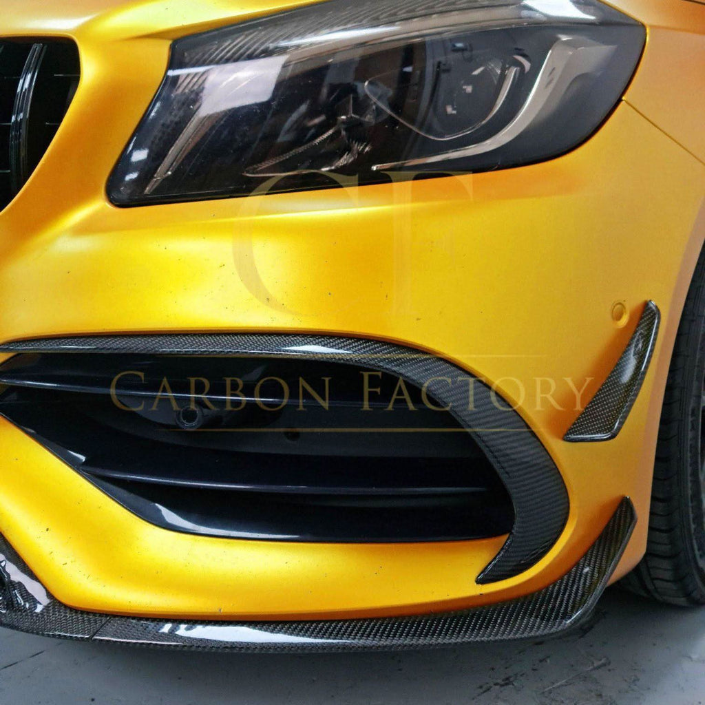 AMG Carbon Fibre Canards Winglets Splitter (8 Pieces) for Mercedes Benz W176 A Class 16-18