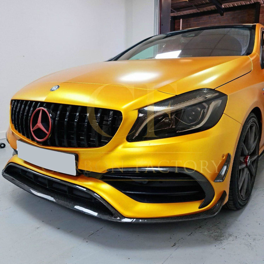 AMG Carbon Fibre Canards Winglets Splitter (8 Pieces) for Mercedes Benz W176 A Class 16-18