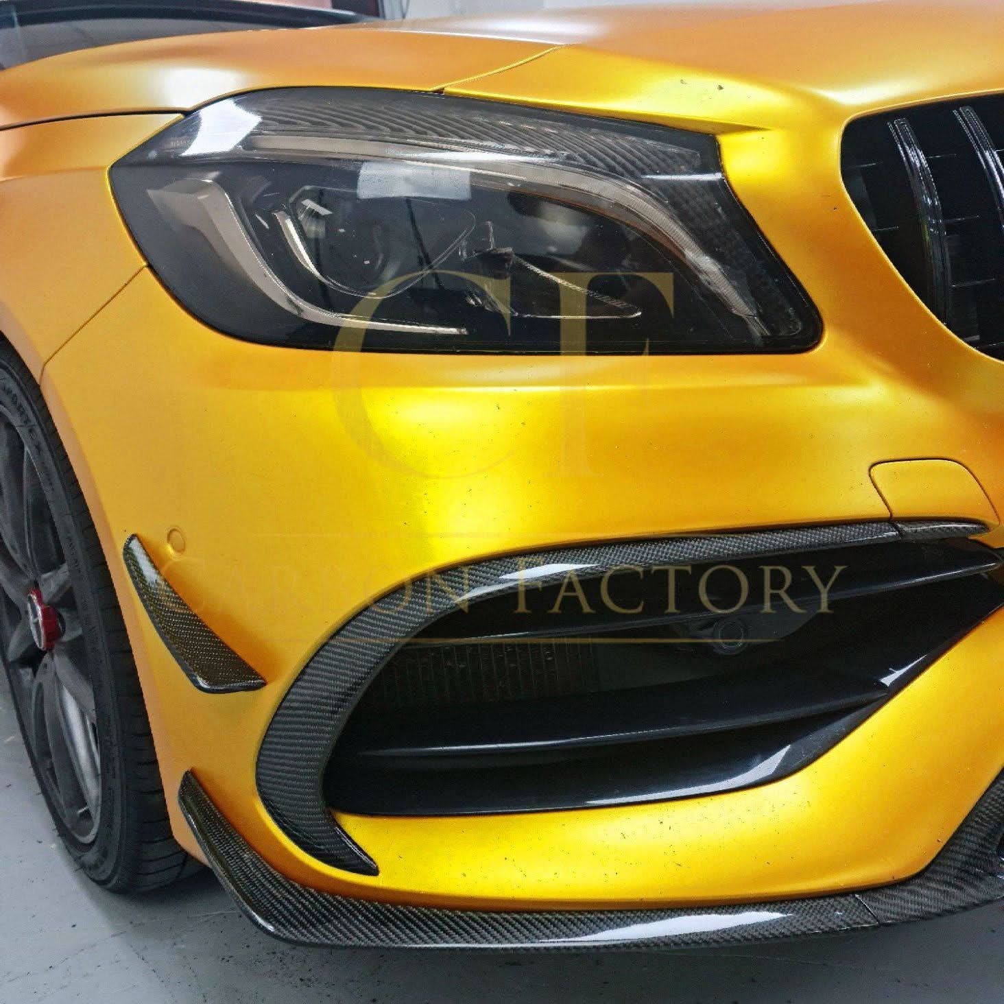 AMG Carbon Fibre Canards Winglets Splitter (8 Pieces) for Mercedes Benz W176 A Class 16-18