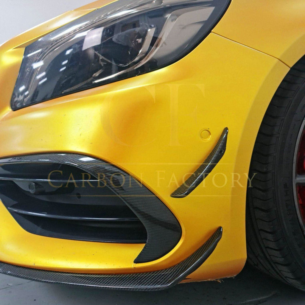 AMG Carbon Fibre Canards Winglets Splitter (8 Pieces) for Mercedes Benz W176 A Class 16-18