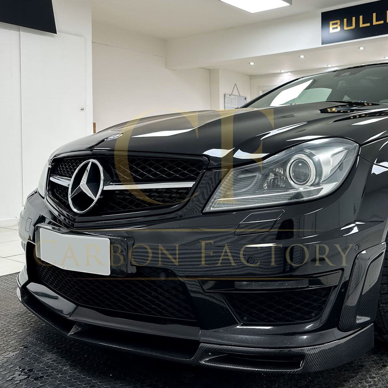 A Style Carbon Fibre Front Splitter for Mercedes Benz W204 C63 Facelift 12-14
