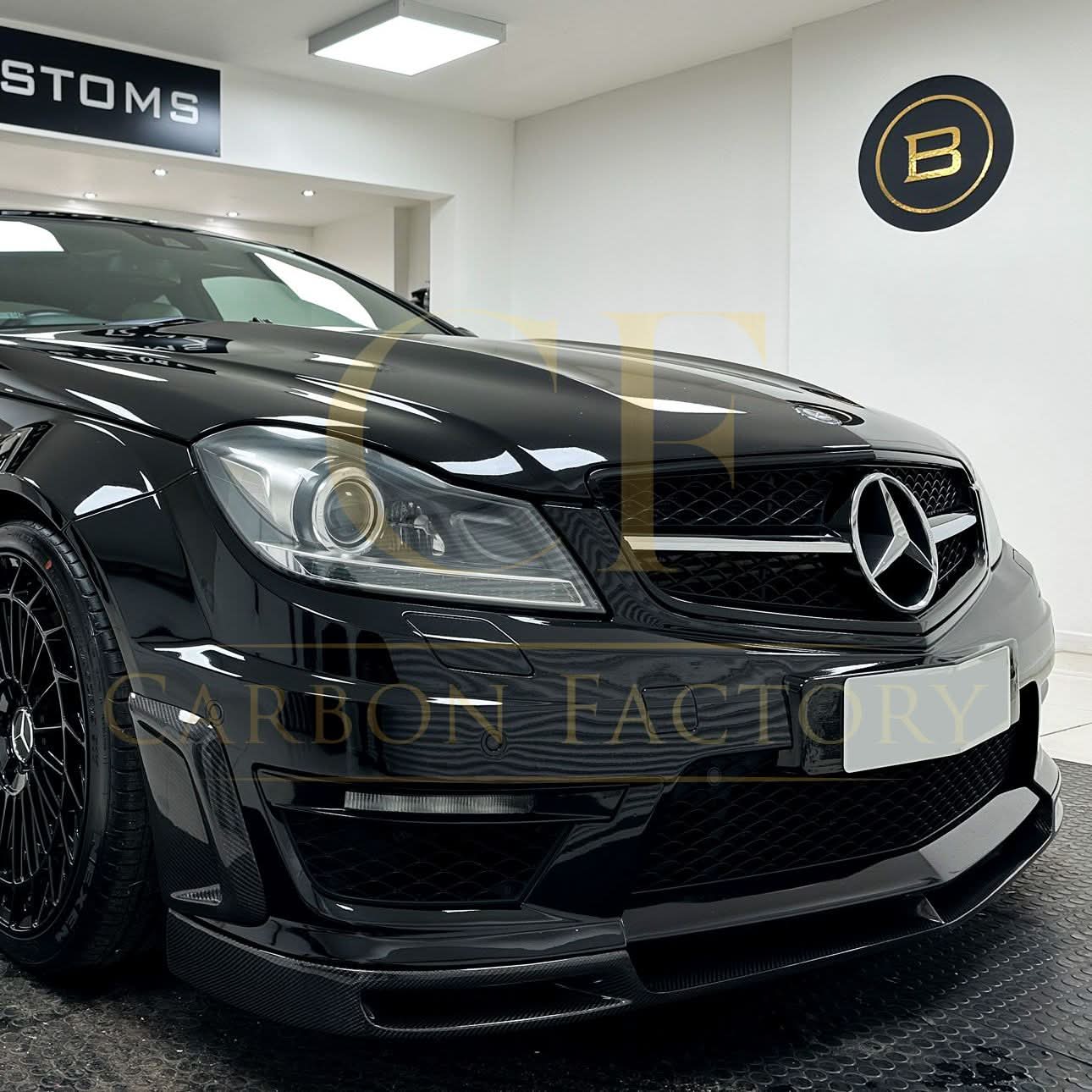 A Style Carbon Fibre Front Splitter for Mercedes Benz W204 C63 Facelift 12-14