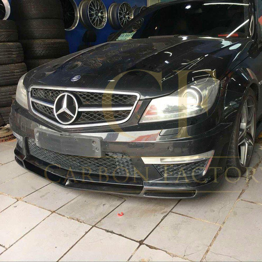A Style Carbon Fibre Front Splitter for Mercedes Benz W204 C63 Facelift 12-14