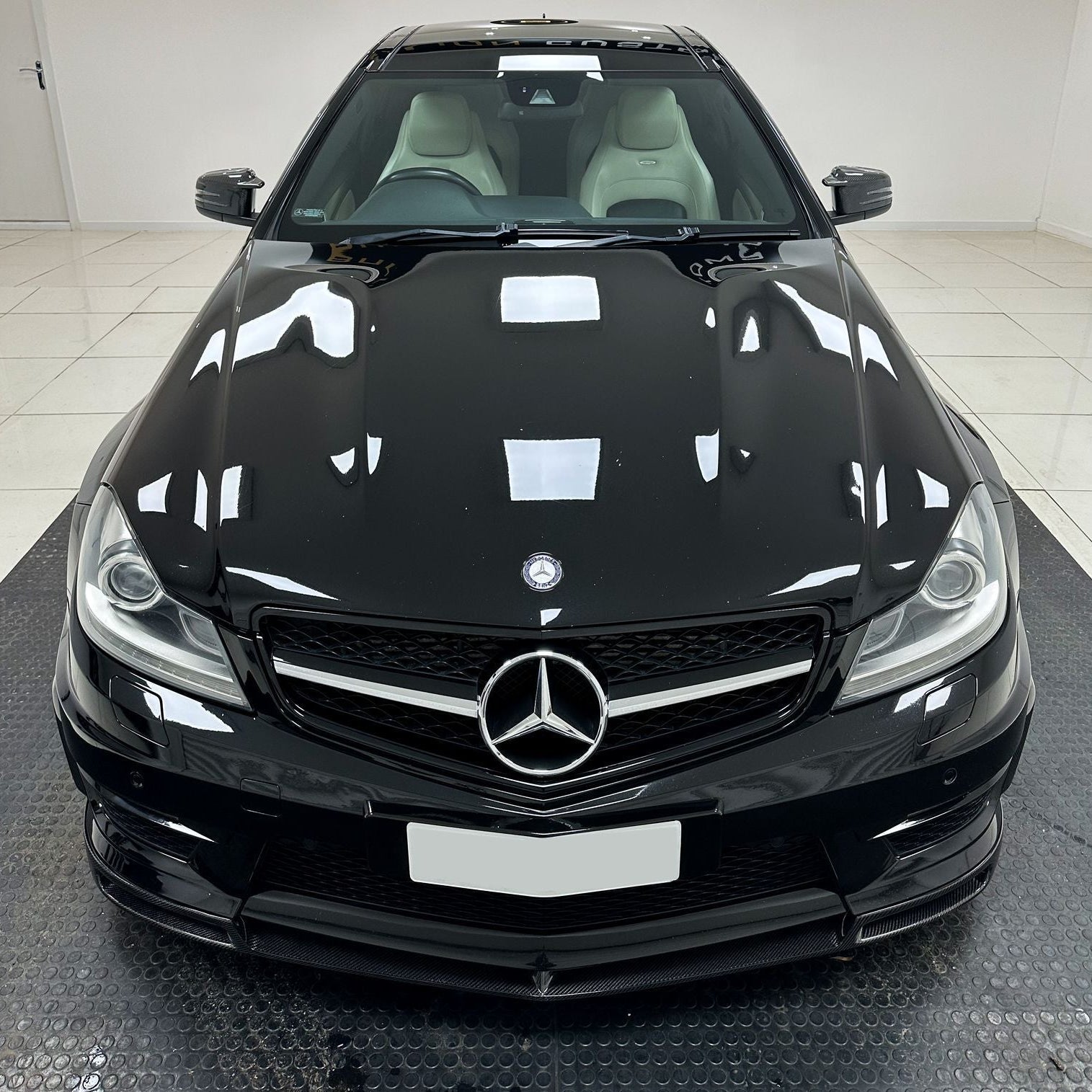 A Style Carbon Fibre Front Splitter for Mercedes Benz W204 C63 Facelift 12-14