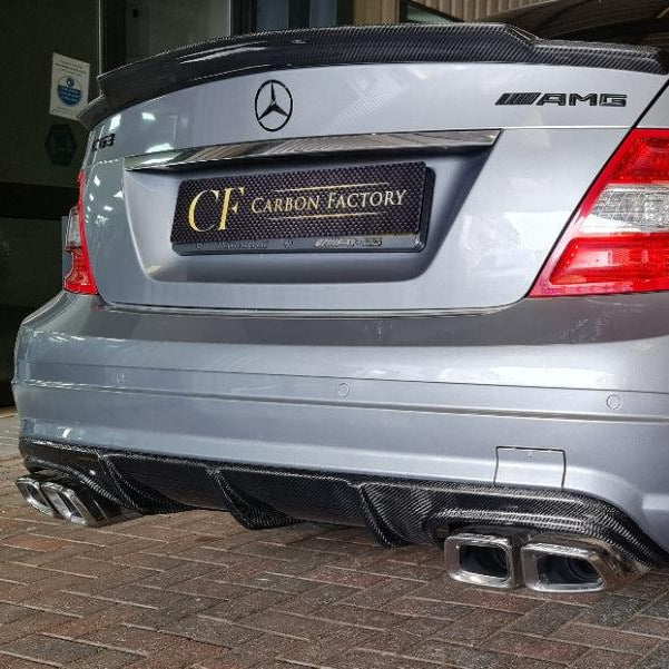 A Style Carbon Fibre Rear Diffuser for Mercedes Benz W204 C63 & C Class Pre-Facelift 07-10
