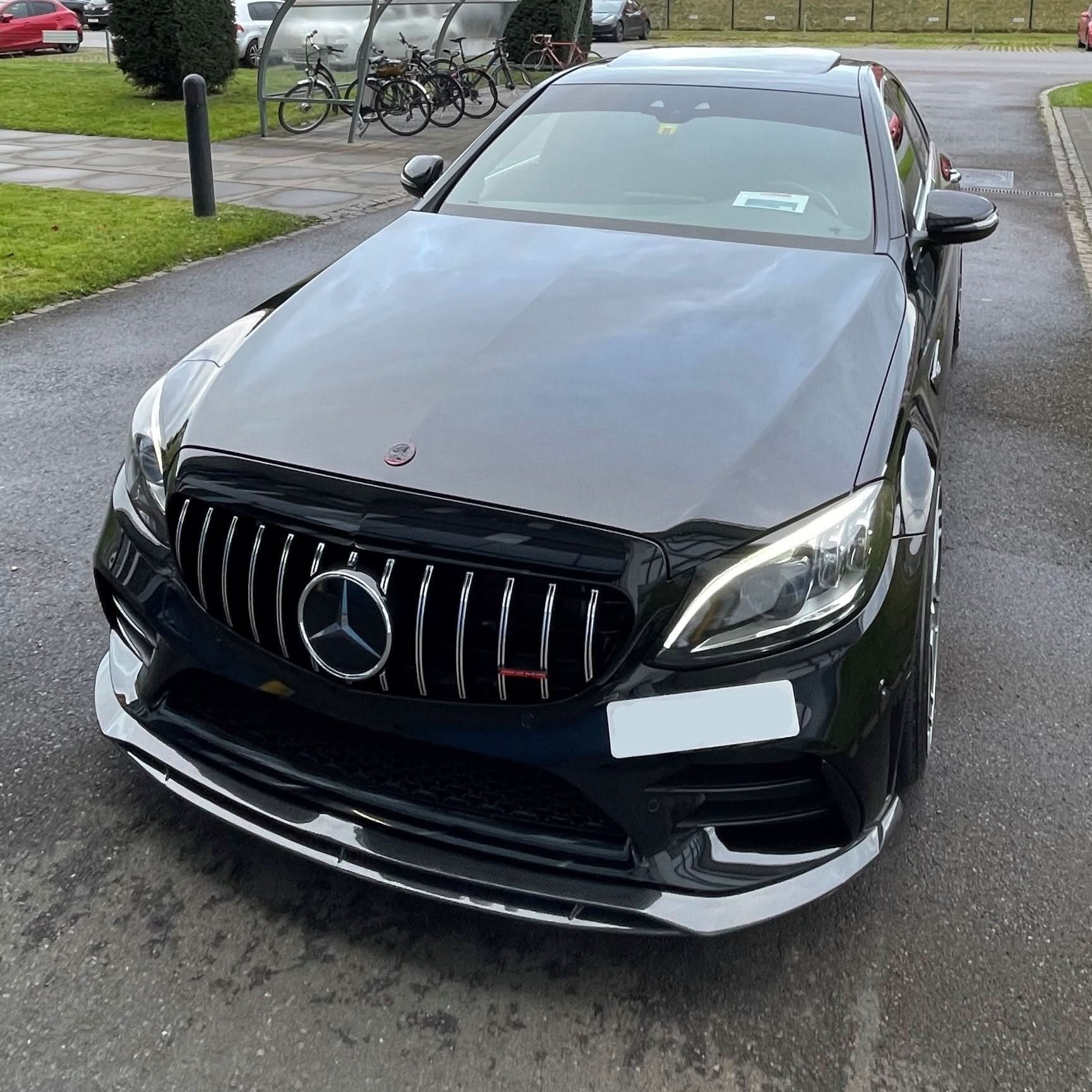 AMG V Style Carbon Fibre Front Splitter for Mercedes Benz W205 C Class 18-21