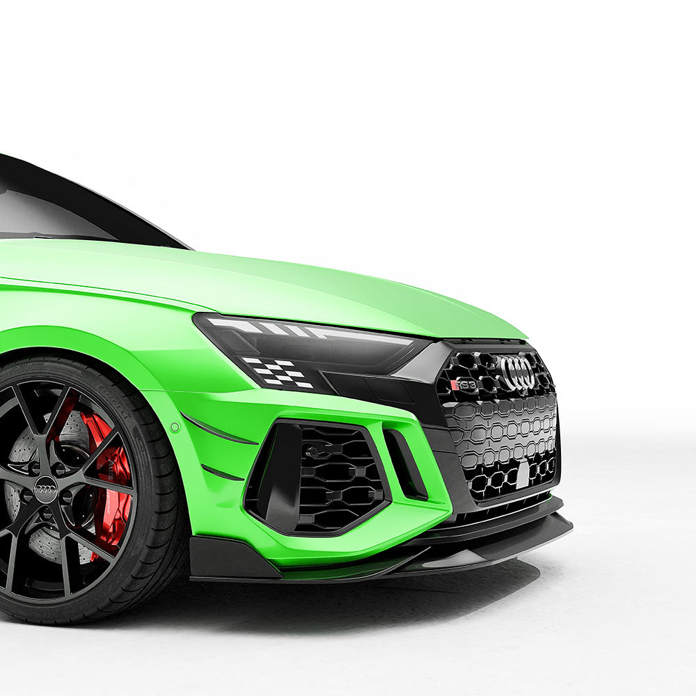 AUDI RS3 8Y 2022-2024 CARBON FIBRE FRONT BUMPER CANARDS - CT DESIGN