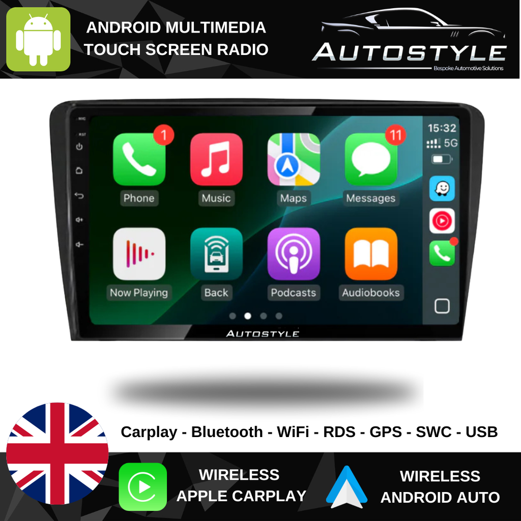 Skoda Octavia Apple Carplay / Android Auto 9" Stereo Upgrade (2008-2013)