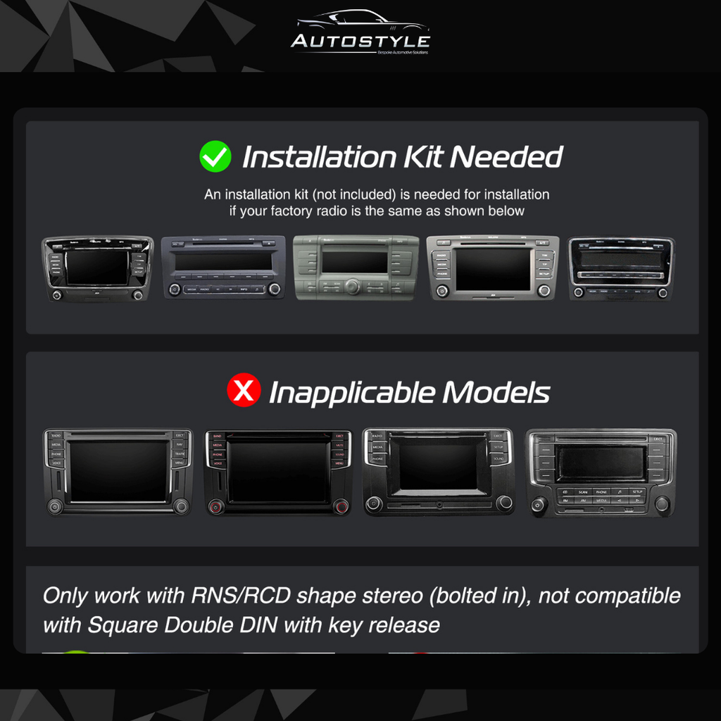 VW UNIVERSAL Apple Carplay / Android Auto 9" Stereo Upgrade
