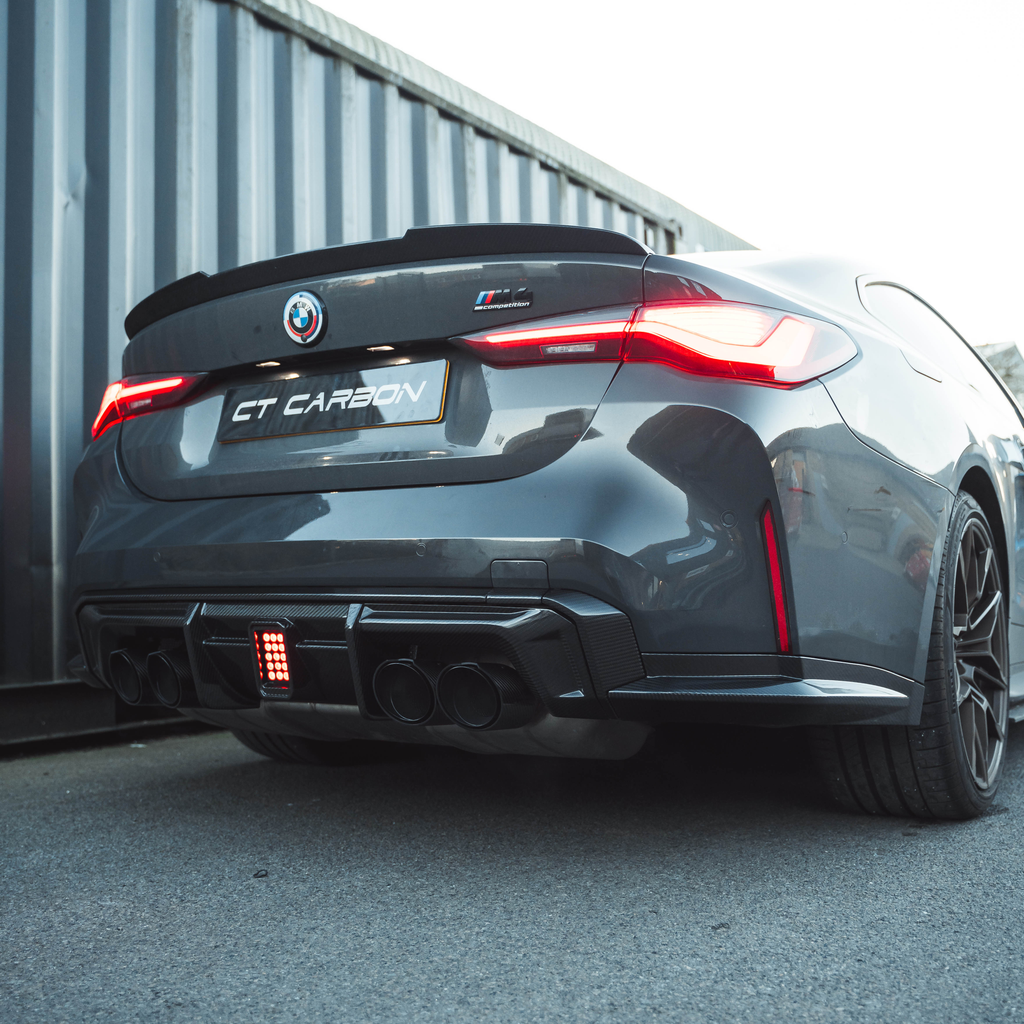 BMW M3/M4 G80/G81/G82/G83 CARBON FIBRE DIFFUSER WITH LED - V3 - CT DESIGN