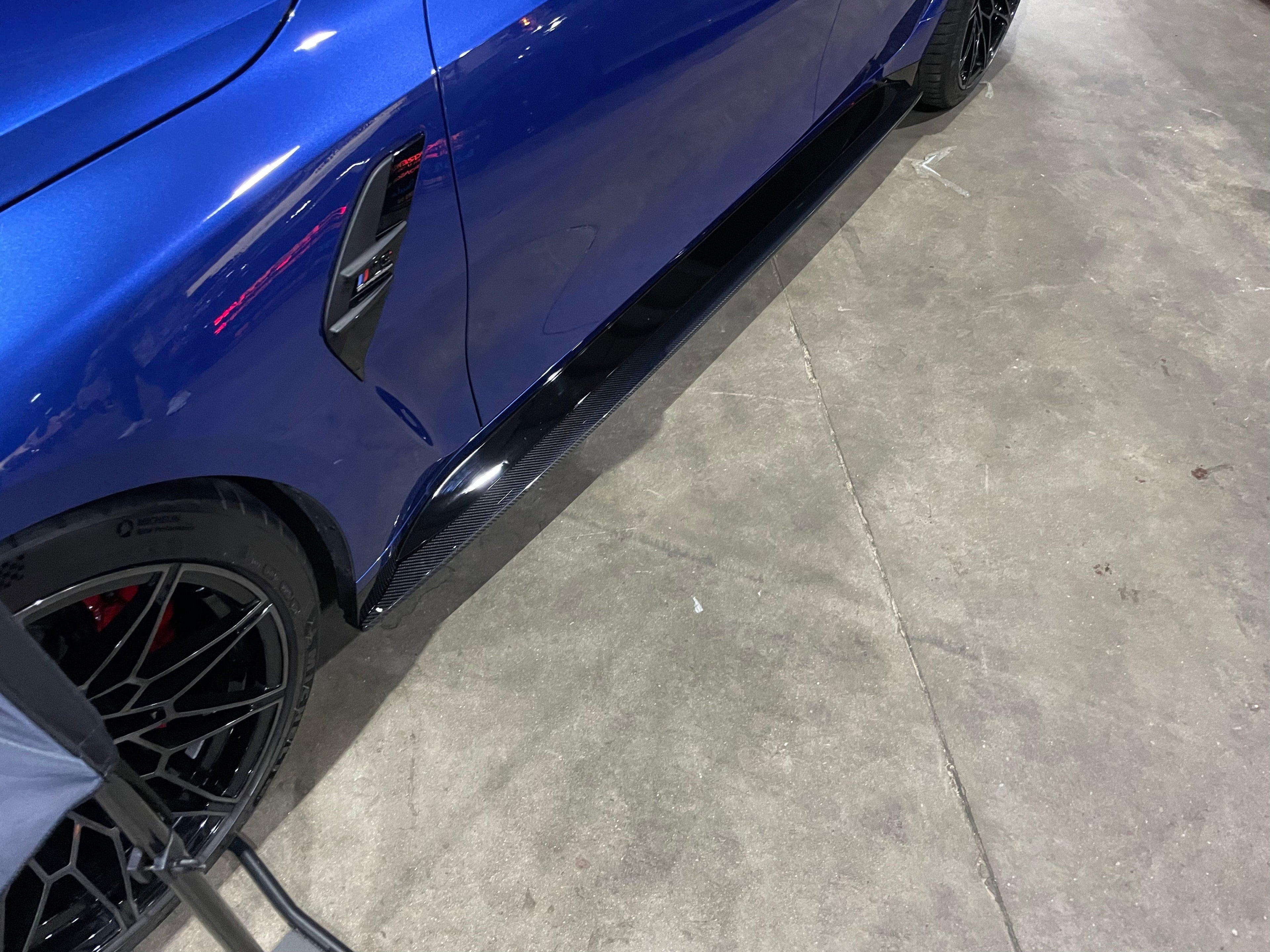 BMW M4 G82/G83 CARBON FIBRE SIDE SKIRT EXTENSIONS V1 - CT DESIGN