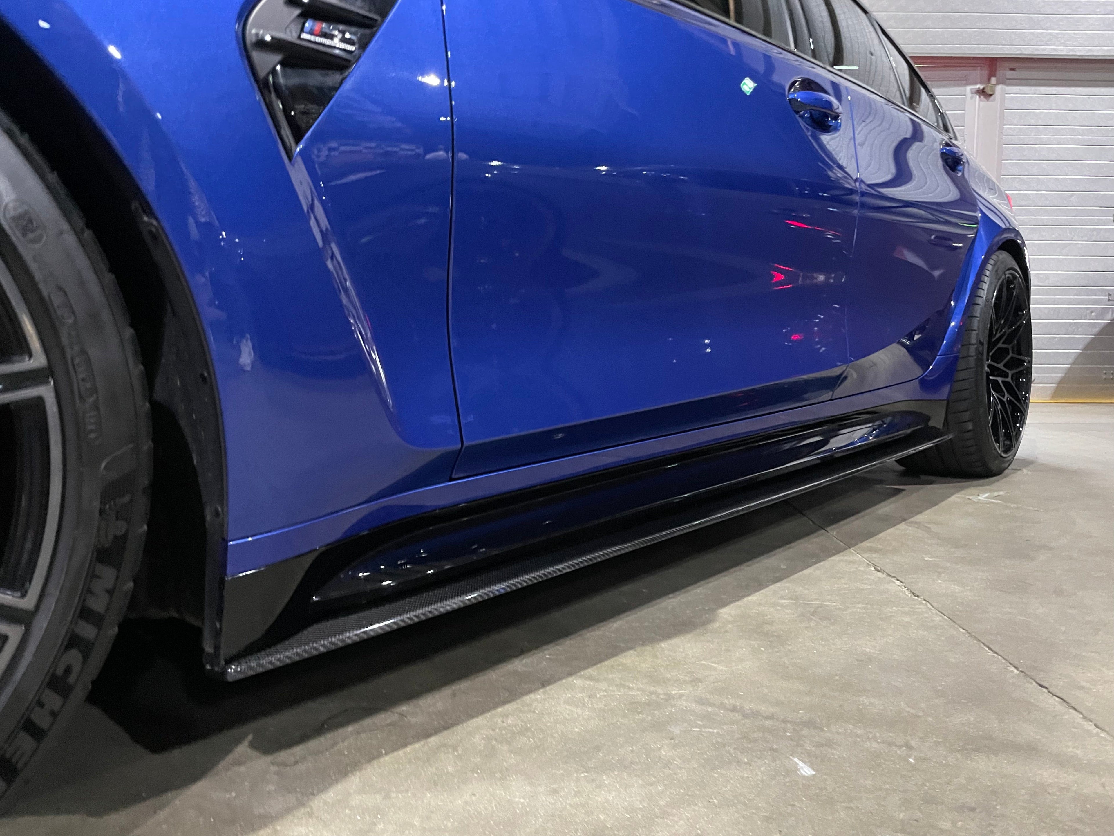 BMW M4 G82/G83 CARBON FIBRE SIDE SKIRT EXTENSIONS V1 - CT DESIGN