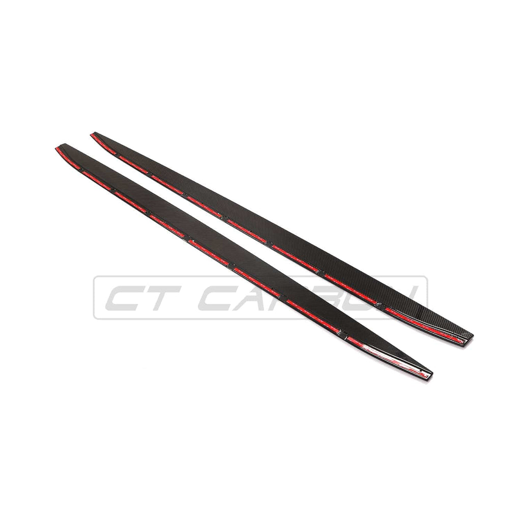 BMW M4 G82/G83 CARBON FIBRE SIDE SKIRT EXTENSIONS V1 - CT DESIGN