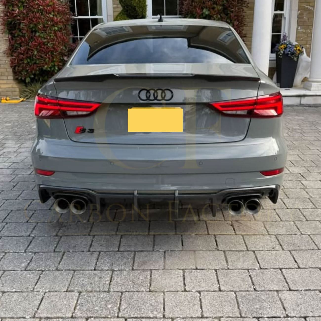 Big Fin Style Carbon Fibre Rear Diffuser for Audi A3 S Line Saloon S3 17-19