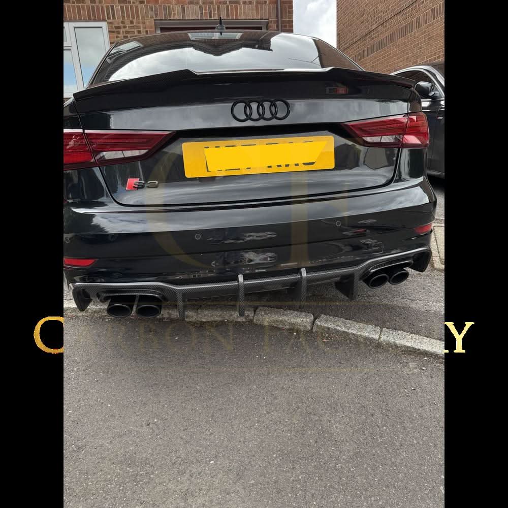 Big Fin Style Carbon Fibre Rear Diffuser for Audi A3 S Line Saloon S3 17-19