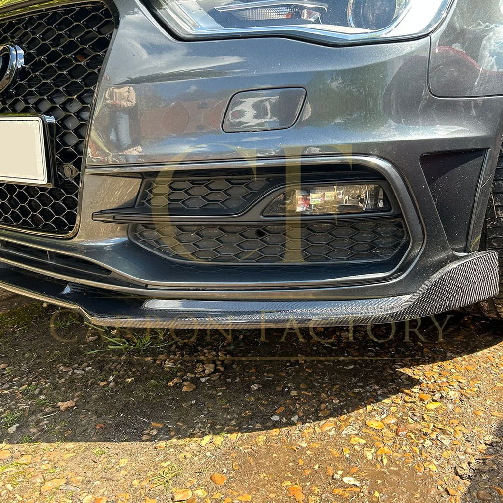 CF Style Carbon Fibre Front Splitter for Audi A3 Hatchback S Line & S3 13-15
