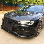 CF Style Carbon Fibre Front Splitter for Audi A3 Hatchback S Line & S3 13-15