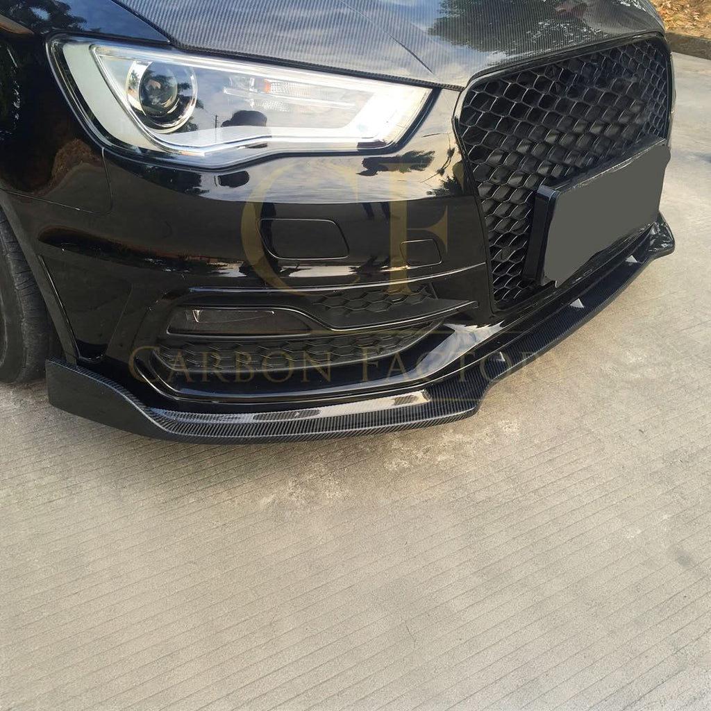 CF Style Carbon Fibre Front Splitter for Audi A3 Hatchback S Line & S3 13-15