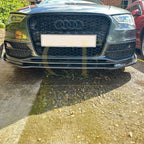 CF Style Carbon Fibre Front Splitter for Audi A3 Hatchback S Line & S3 13-15