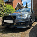 CF Style Carbon Fibre Front Splitter for Audi A3 Hatchback S Line & S3 13-15
