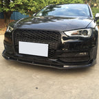 CF Style Carbon Fibre Front Splitter for Audi A3 Hatchback S Line & S3 13-15