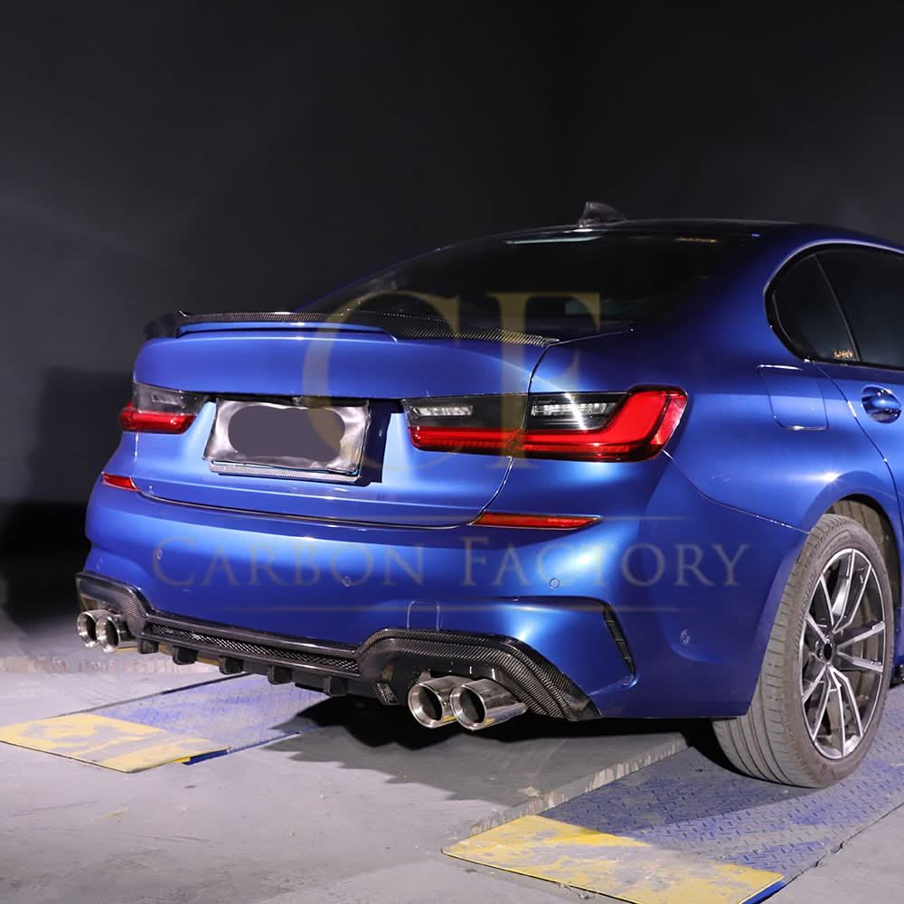 CF Style Carbon Fibre Rear Diffuser for BMW 3 Series G20 G21 Pre-LCI M Sport 19-22